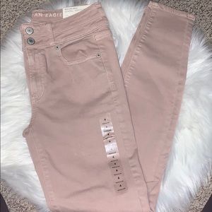 Hi-rise pink next level stretch jeggings